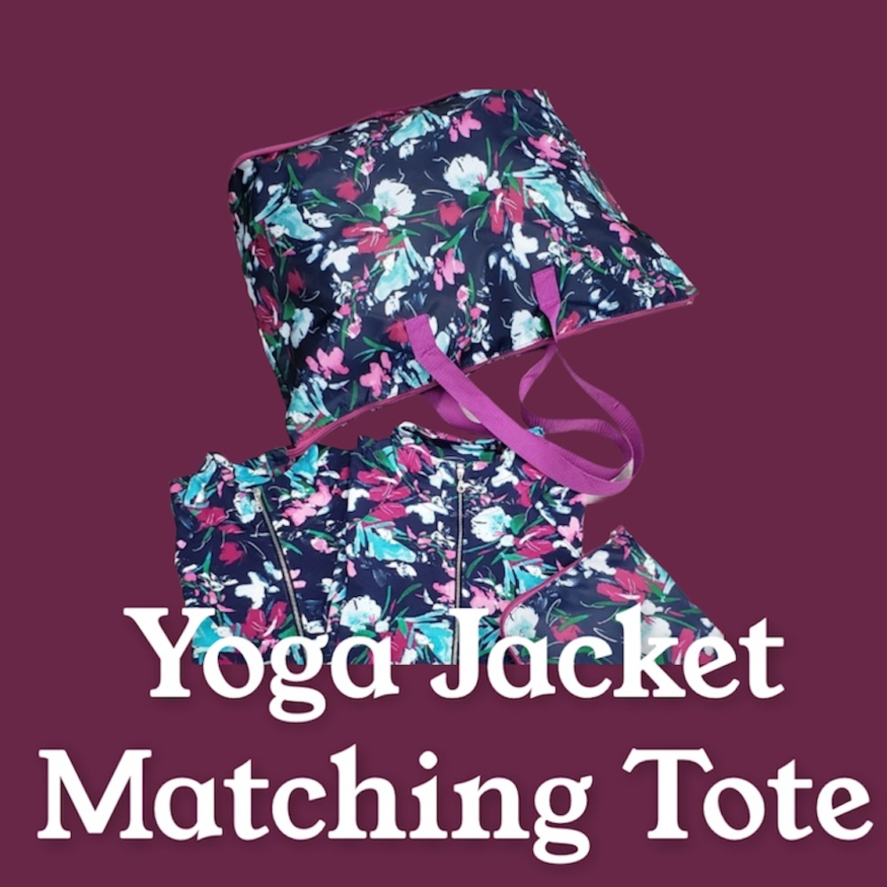 🆕2pc. Set - Active Wear Jacket with Matching Floral Tote Bag